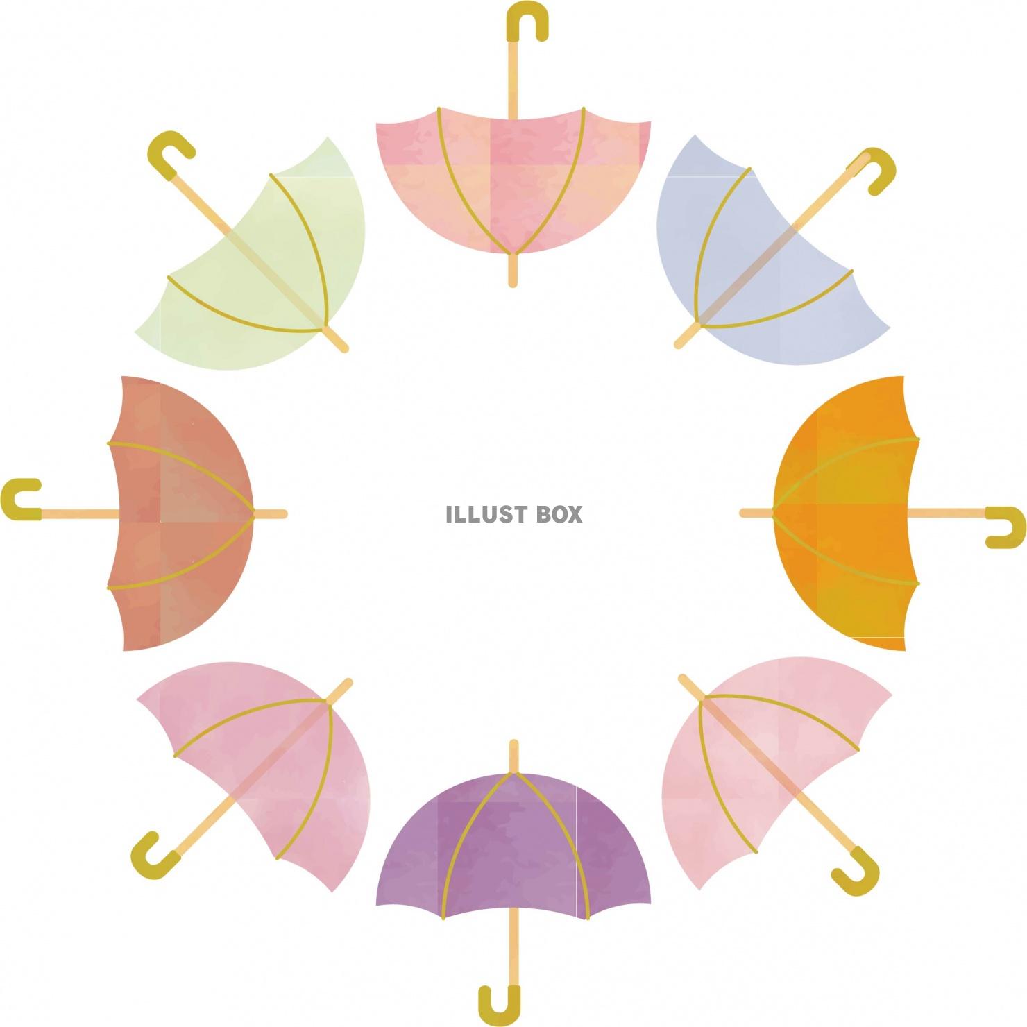 梅雨の時期にも使える傘のフレームイラスト
