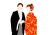 カラーシルエット　新郎新婦　PNG