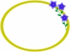 桔梗の花模様フレームシンプル飾り枠背景イラスト
