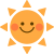 かわいい太陽のキャラクター