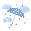 梅雨　水玉の傘