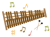 木琴とマレットと音符の楽しい透過イラスト