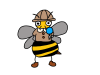 探検服を着たハチ