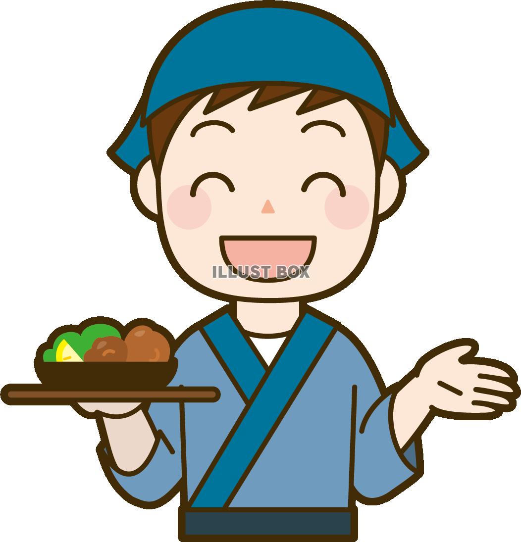 無料イラスト 居酒屋店員 男性