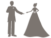 シンプルな新郎新婦のイラスト