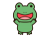 万歳をするかわいいカエル