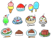 夏のお菓子のイラストセット４