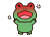 怒っているかわいいカエル