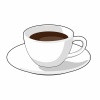 コーヒーが入ったコーヒーカップ　素材イラスト