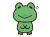 お辞儀をするかわいいカエル