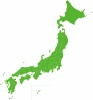 日本地図　緑色　全国　県峡・境界線あり