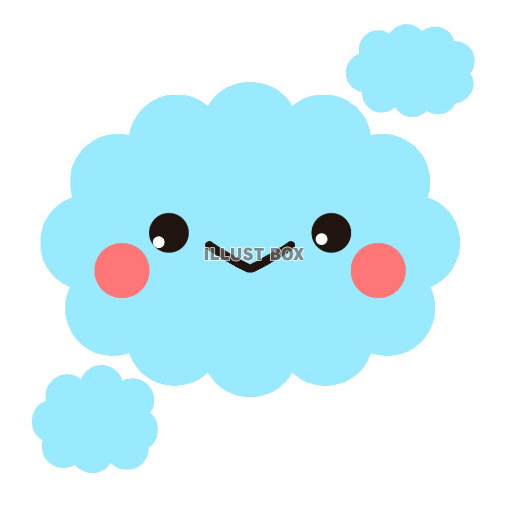 かわいい水色雲　透過png