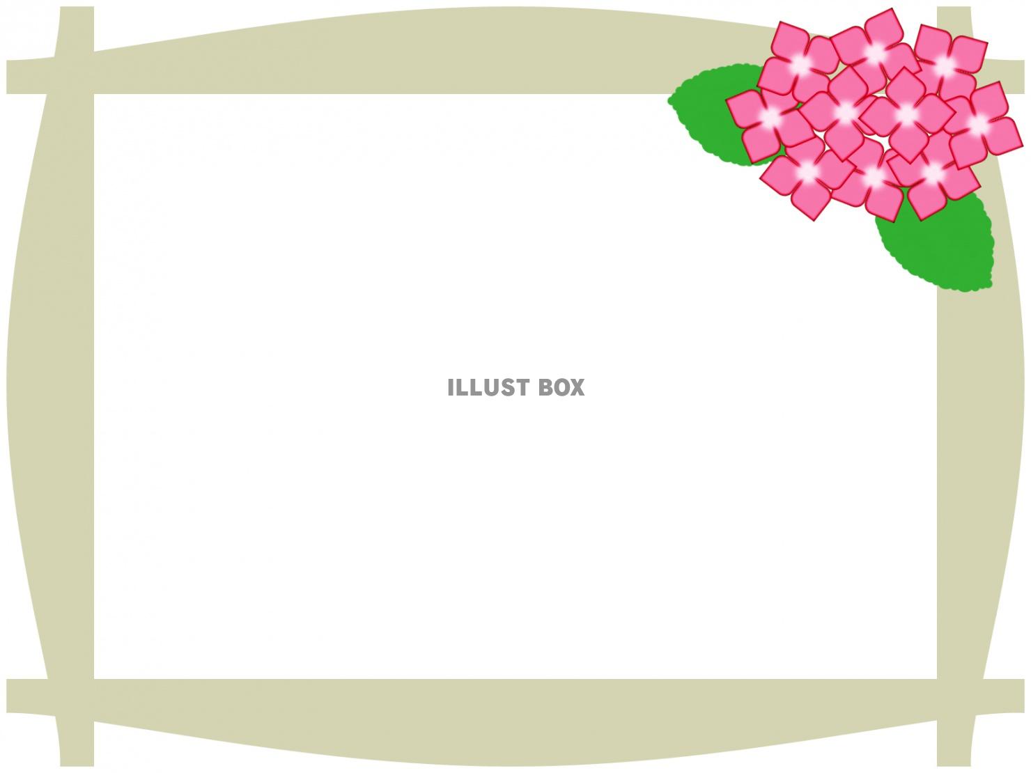 紫陽花の花模様フレームシンプル飾り枠背景イラスト