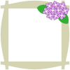 紫陽花の花模様フレームシンプル飾り枠背景イラスト透過png　