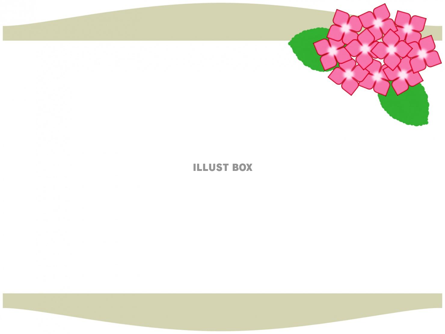 紫陽花の花模様フレームシンプル飾り枠背景イラスト　