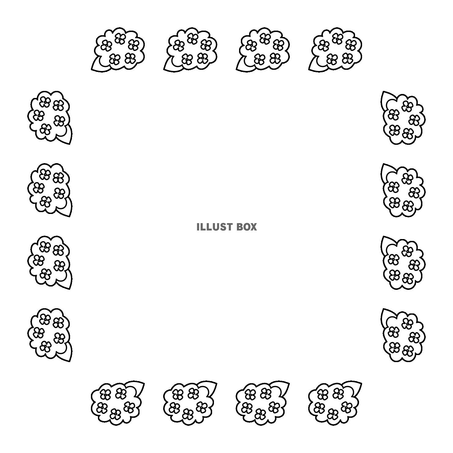 7・枠（アジサイ・正方形）