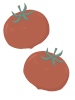 シンプルな赤いトマトのイラスト　線なし