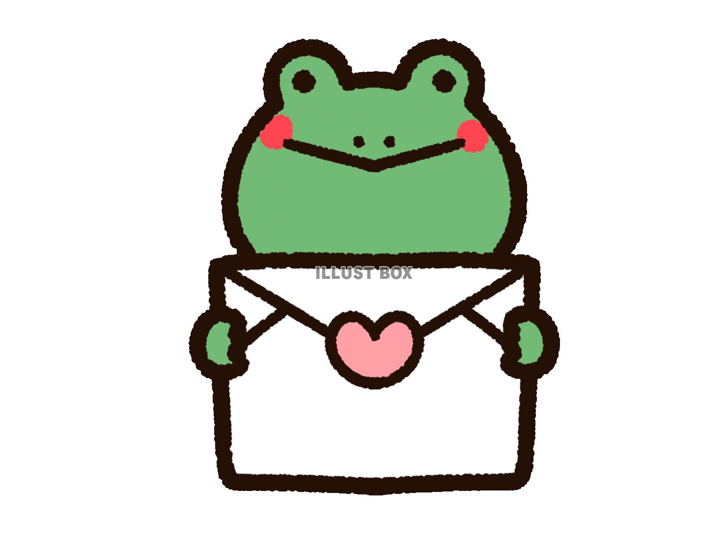 ラブレターとかわいいカエル