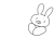 19_枠_出産祝い・ウサギ・手描き・白黒・横