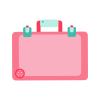 ピンクの旅行鞄のフレーム