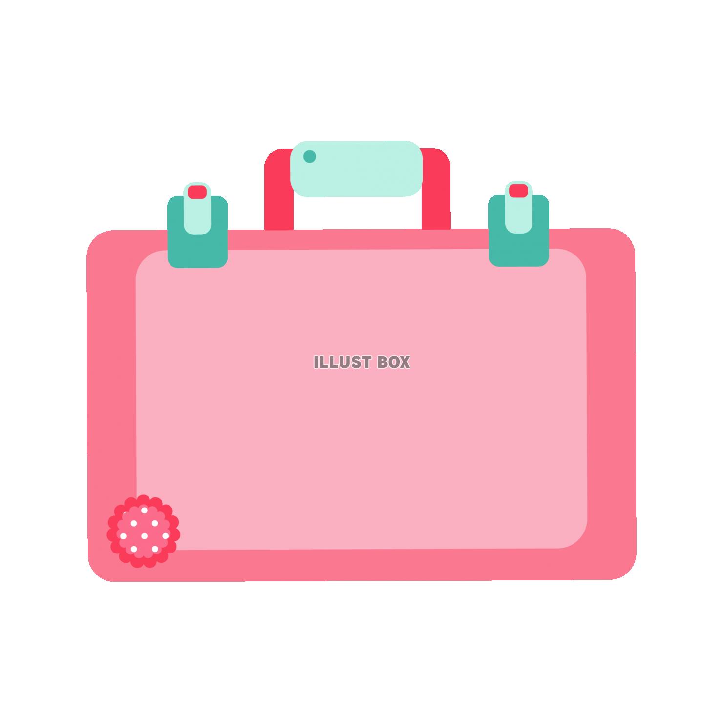 ピンクの旅行鞄のフレーム
