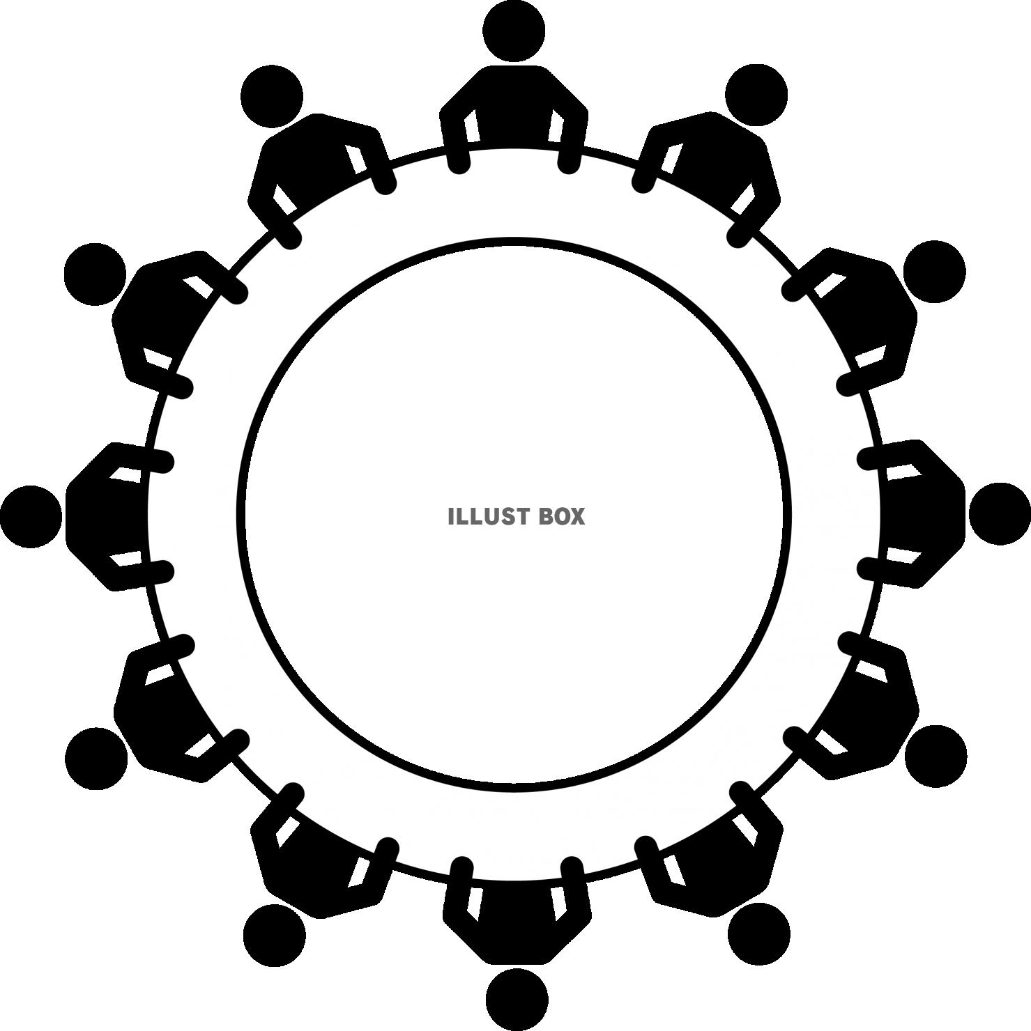 円卓会議　 ミーティング　ピクトグラム
