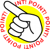 人差し指のワンポイントマーク　POINT！　黄