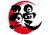 土用丑の日に！！！　鰻　筆文字　赤い円形背景フレーム付き