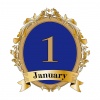 アンティークなフレームのカレンダーロゴ　1月