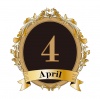 アンティークなフレームのカレンダーロゴ　4月