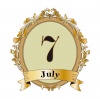 アンティークなフレームのカレンダーロゴ　7月