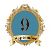 アンティークなフレームのカレンダーロゴ　9月