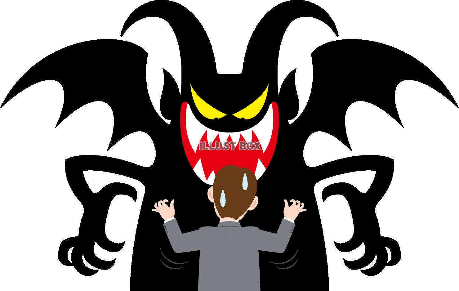 悪魔と対峙するビジネスマン　ブラック企業