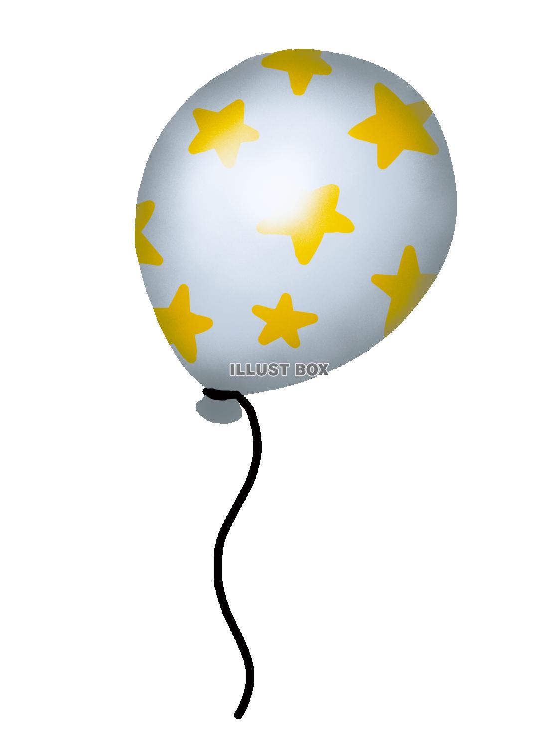 銀色の風船・星柄 