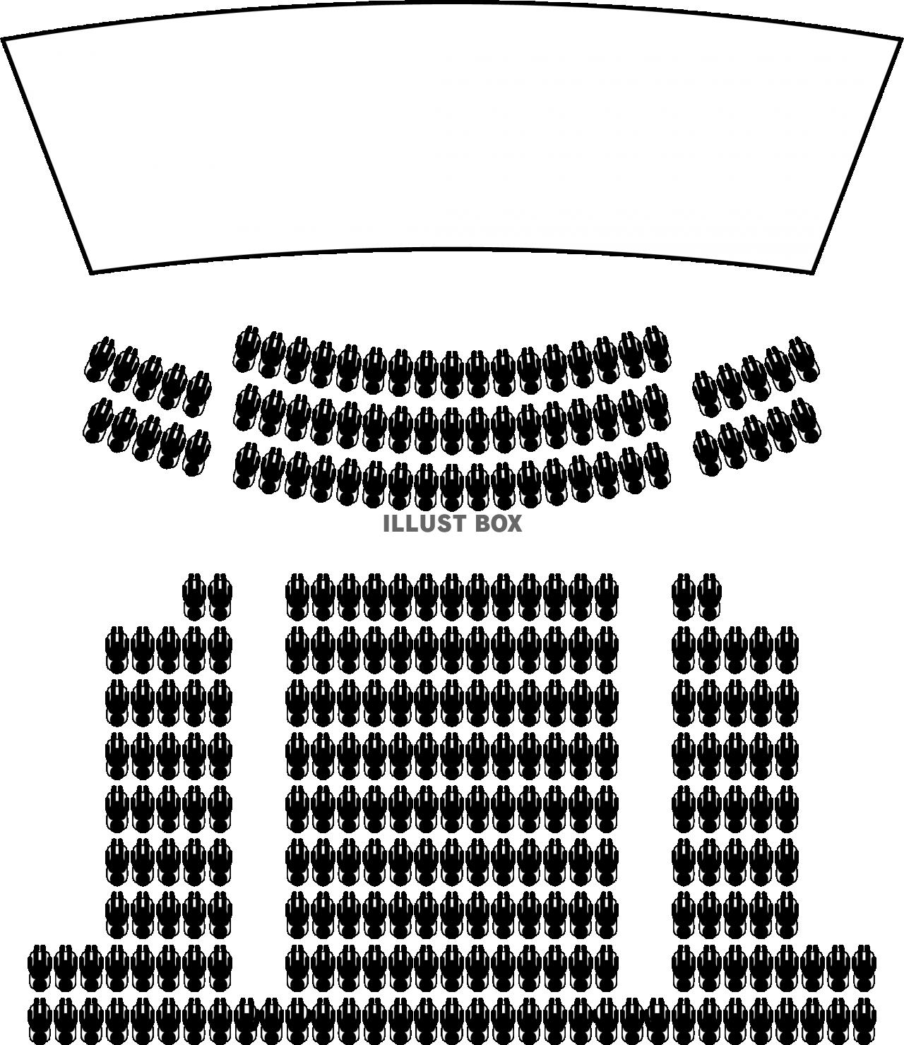 無料イラスト 俯瞰で見た映画館の座席 ピクトグラム