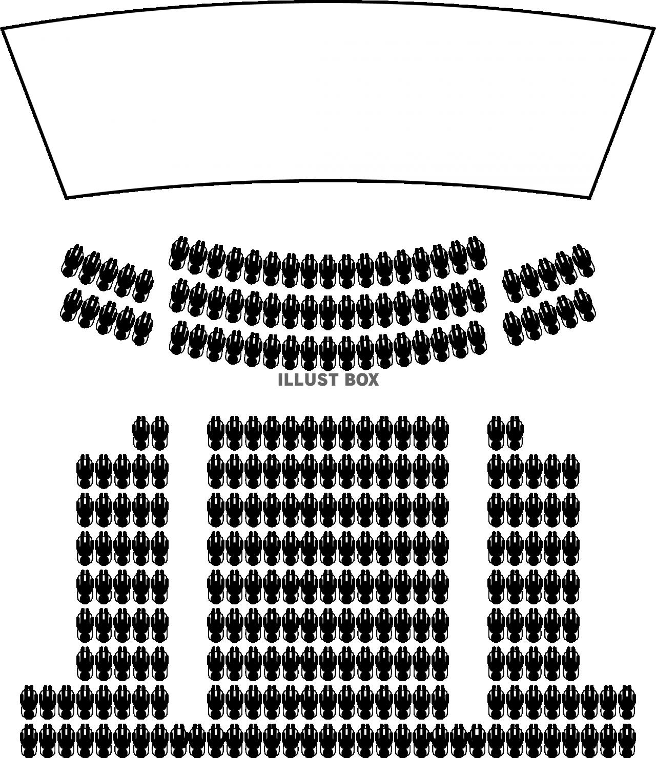 俯瞰で見た映画館の座席　ピクトグラム