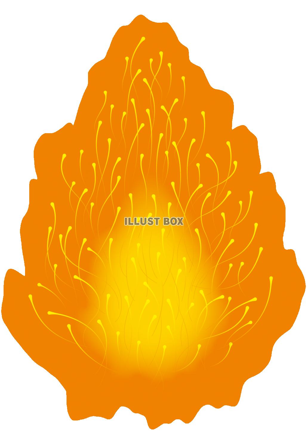 火の粉の舞うオレンジ色の炎のイメージ　焚き火