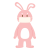 マスク着用のうさぎ（ピンク）【透過PNG】