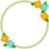 花模様フレームシンプル飾り枠背景イラスト透過png