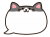 かわいいハチワレ猫柄の吹き出し