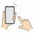 スマホを操作する手のイラスト／スマホをタップ