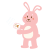 手の消毒をするウサギ（ピンク）【透過PNG】