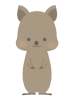 笑顔で立つクアッカワラビーのイラスト　線なし