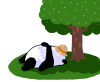 パンダシリーズ　横　木陰でひとやすみ