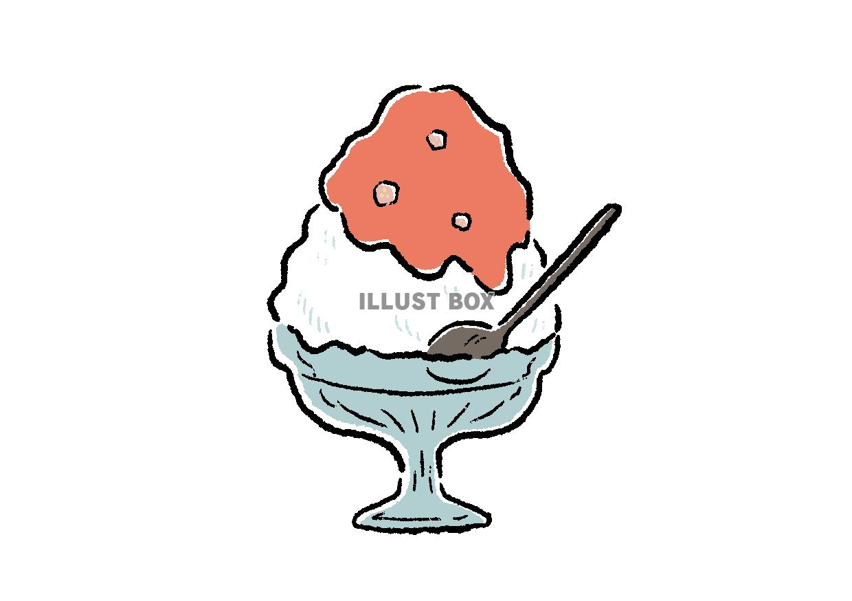無料イラスト イチゴ味のかき氷