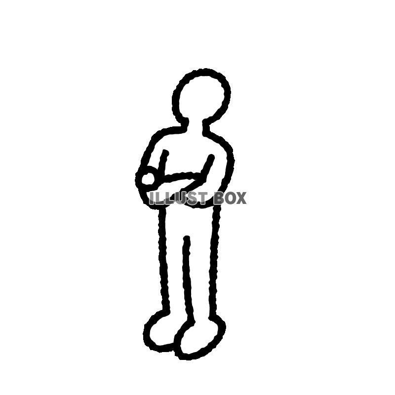 無料イラスト シンプル人物ポーズシリーズ 考える人