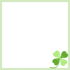 シンプルな四つ葉のクローバーのフレーム（正方形枠）　緑色　透過PNG