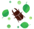 クワガタと緑の葉