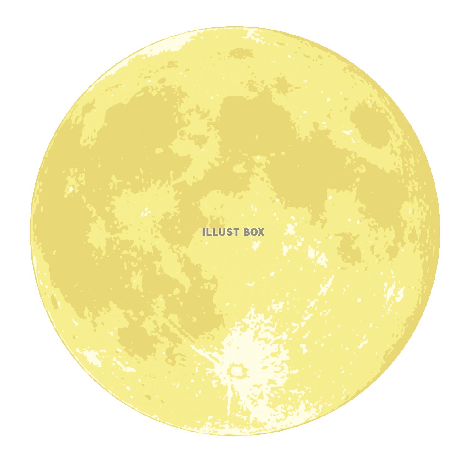 無料イラスト 満月中秋の名月光スーパームーンお月見クレーター十五夜