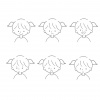 手書き風のシンプルで可愛い女の子の6種類の表情セット